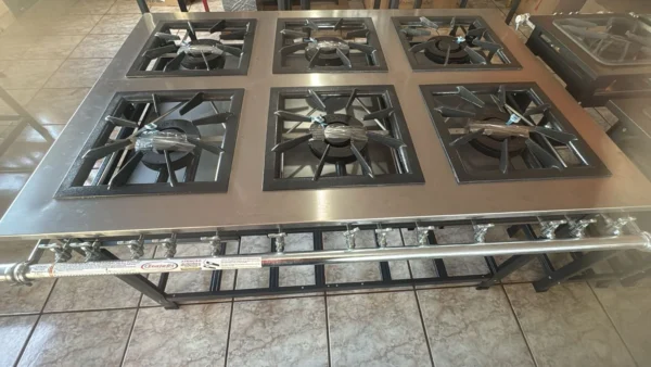 Fogão industrial baixa pressão 6 bocas com mesa inox - Image 2